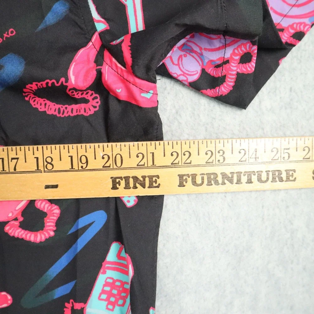 Uchuu‎ Summer Private Caller Hawaiian Shirt Medium Pink Telephone Kawaii Defunct